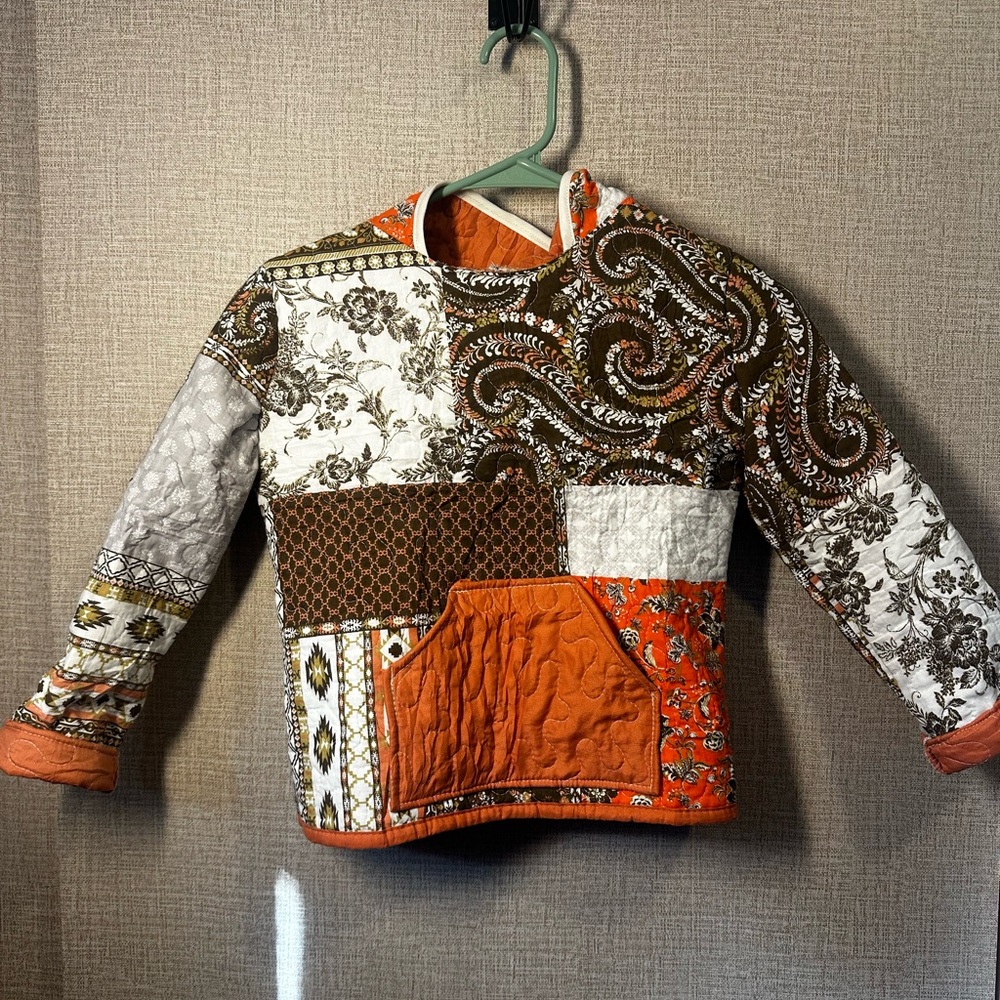 Handmade kids quilt hoodie